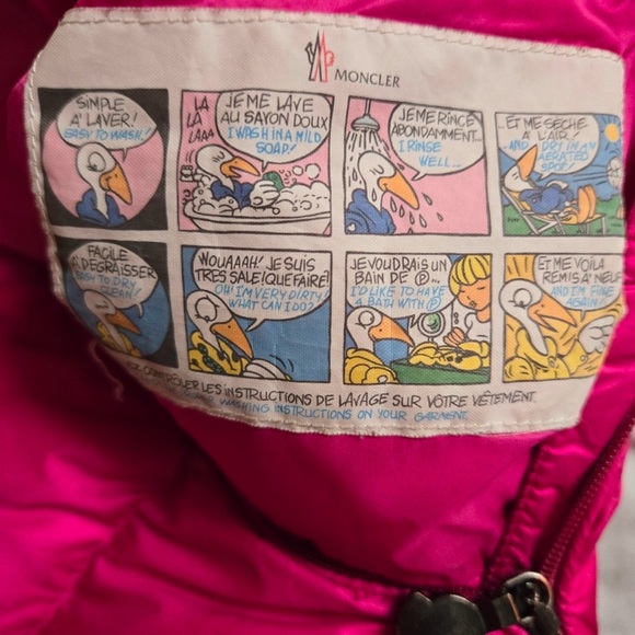 Moncler Down Hot Pink CAEN GIUBBOTTO JACKET Toddler Girl Size 3 Dry Cleaned - Picture 13 of 16